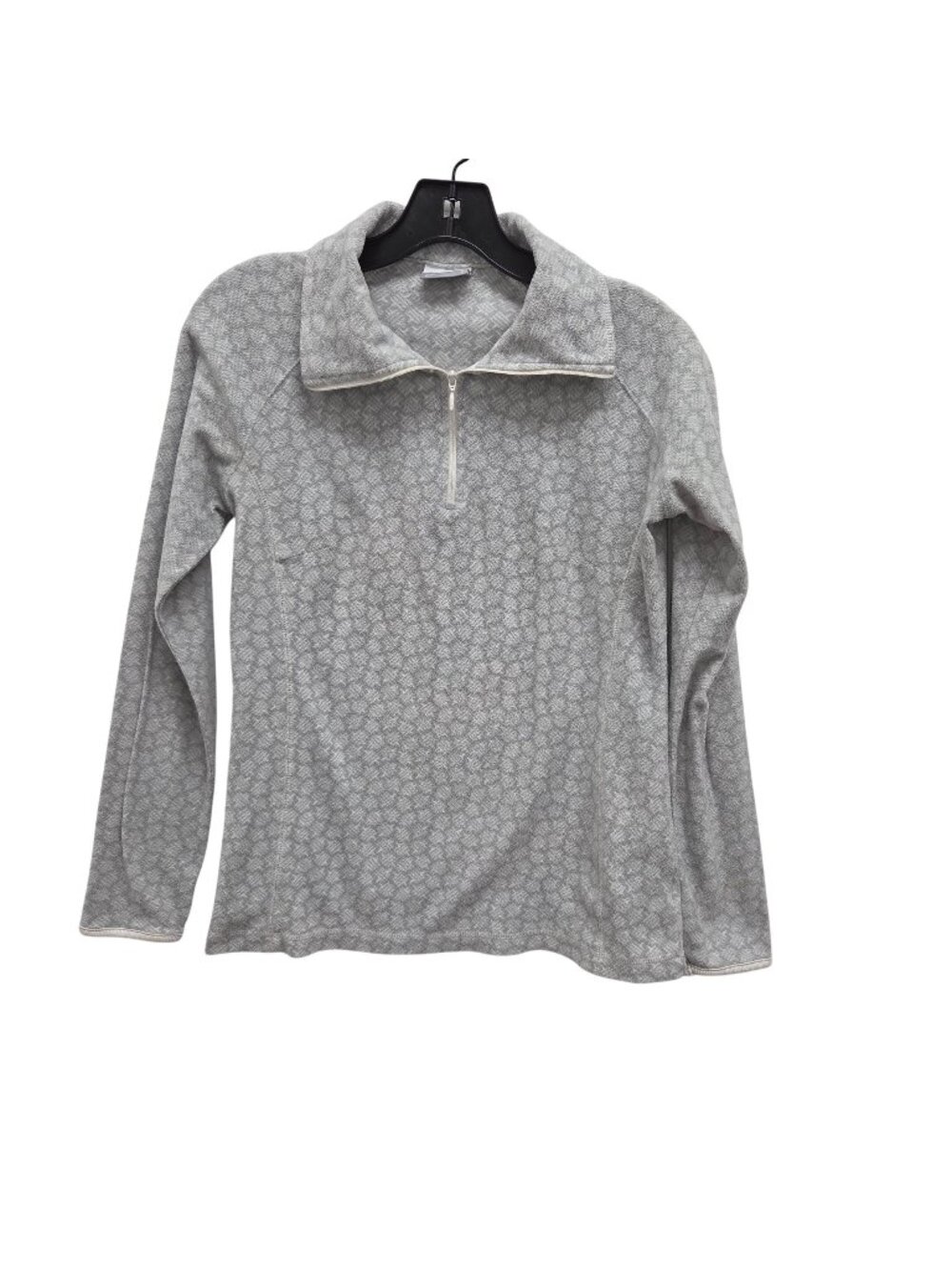 Columbia Womens S Grey 1/4 Zip Long Sleeve Pullover Fleece Top 3483